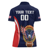 Custom USA Rugby Women Polo Shirt American Eagle With USA Flags - Wonder Print Shop