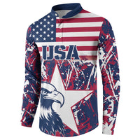 Custom USA Rugby Button Sweatshirt Pacific Go Eagles 2024 - Wonder Print Shop