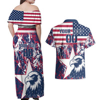 Custom USA Rugby Couples Matching Off Shoulder Maxi Dress and Hawaiian Shirt Pacific Go Eagles 2024 - Wonder Print Shop