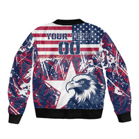 Custom USA Rugby Sleeve Zip Bomber Jacket Pacific Go Eagles 2024 - Wonder Print Shop