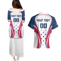 Custom USA Rugby Couples Matching Puletasi and Hawaiian Shirt Simple Style - Wonder Print Shop