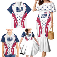 Custom USA Rugby Family Matching Mermaid Dress and Hawaiian Shirt Simple Style - Wonder Print Shop