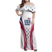 Custom USA Rugby Family Matching Off Shoulder Maxi Dress and Hawaiian Shirt Simple Style - Wonder Print Shop
