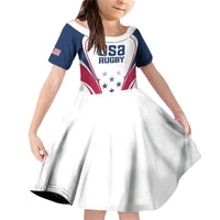 Custom USA Rugby Family Matching Off Shoulder Short Dress and Hawaiian Shirt Simple Style - Wonder Print Shop