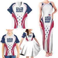 Custom USA Rugby Family Matching Tank Maxi Dress and Hawaiian Shirt Simple Style - Wonder Print Shop