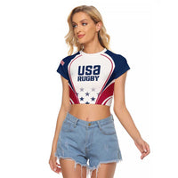 Custom USA Rugby Raglan Cropped T Shirt Simple Style - Wonder Print Shop