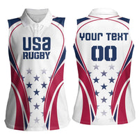 Custom USA Rugby Women Sleeveless Polo Shirt Simple Style - Wonder Print Shop