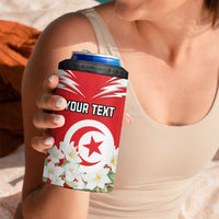 Personalized Tunisia 4 in 1 Can Cooler Tumbler Jasmine Flower and Emblem - Wonder Print Shop