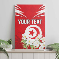 Personalized Tunisia Canvas Wall Art Jasmine Flower and Emblem - Wonder Print Shop