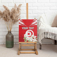 Personalized Tunisia Canvas Wall Art Jasmine Flower and Emblem - Wonder Print Shop
