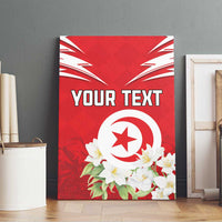 Personalized Tunisia Canvas Wall Art Jasmine Flower and Emblem - Wonder Print Shop