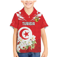 Personalized Tunisia Family Matching Mermaid Dress and Hawaiian Shirt Jasmine Flower and Emblem - Wonder Print Shop