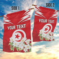 Personalized Tunisia Garden Flag Jasmine Flower and Emblem - Wonder Print Shop