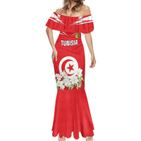 Personalized Tunisia Mermaid Dress Jasmine Flower and Emblem - Wonder Print Shop