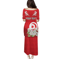 Personalized Tunisia Puletasi Jasmine Flower and Emblem - Wonder Print Shop