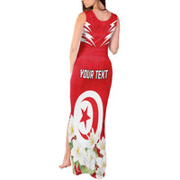 Personalized Tunisia Tank Maxi Dress Jasmine Flower and Emblem - Wonder Print Shop