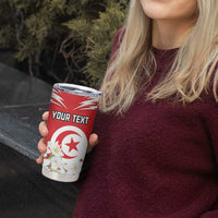 Personalized Tunisia Tumbler Cup Jasmine Flower and Emblem - Wonder Print Shop