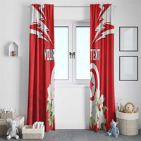 Personalized Tunisia Window Curtain Jasmine Flower and Emblem - Wonder Print Shop