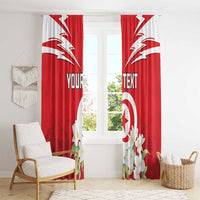 Personalized Tunisia Window Curtain Jasmine Flower and Emblem - Wonder Print Shop