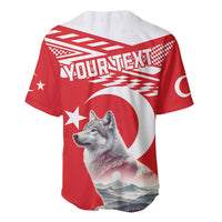 Personalized Gray Wolf Turkey Baseball Jersey Turkish Mountain - Wonder Print Shop