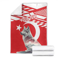 Personalized Gray Wolf Turkey Blanket Turkish Mountain