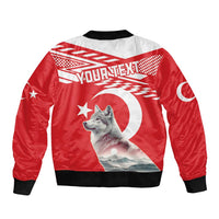 Personalized Gray Wolf Turkey Bomber Jacket Turkish Mountain - Wonder Print Shop