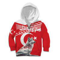 Personalized Gray Wolf Turkey Kid Hoodie Turkish Mountain - Wonder Print Shop