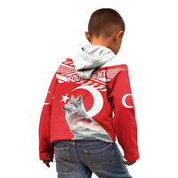Personalized Gray Wolf Turkey Kid Hoodie Turkish Mountain - Wonder Print Shop