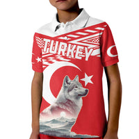 Personalized Gray Wolf Turkey Kid Polo Shirt Turkish Mountain - Wonder Print Shop