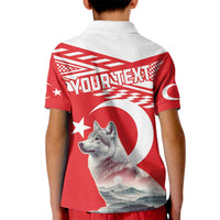 Personalized Gray Wolf Turkey Kid Polo Shirt Turkish Mountain - Wonder Print Shop