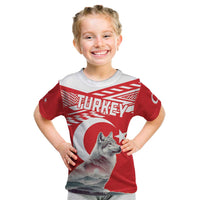 Personalized Gray Wolf Turkey Kid T Shirt Turkish Mountain - Wonder Print Shop