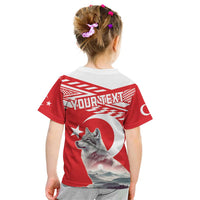 Personalized Gray Wolf Turkey Kid T Shirt Turkish Mountain - Wonder Print Shop