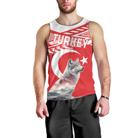 Personalized Gray Wolf Turkey Men Tank Top Turkish Mountain - Wonder Print Shop
