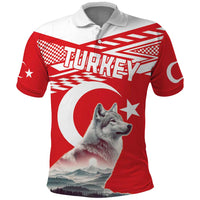 Personalized Gray Wolf Turkey Polo Shirt Turkish Mountain - Wonder Print Shop