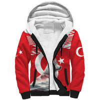 Personalized Gray Wolf Turkey Sherpa Hoodie Turkish Mountain - Wonder Print Shop
