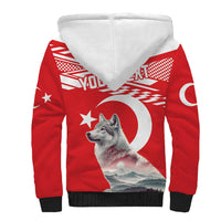 Personalized Gray Wolf Turkey Sherpa Hoodie Turkish Mountain - Wonder Print Shop