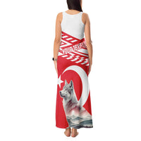 Personalized Gray Wolf Turkey Tank Maxi Dress Turkish Mountain - Wonder Print Shop