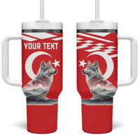 Personalized Gray Wolf Turkey Tumbler With Handle Turkish Mountain - Wonder Print Shop
