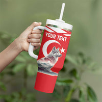 Personalized Gray Wolf Turkey Tumbler With Handle Turkish Mountain - Wonder Print Shop