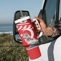 Personalized Gray Wolf Turkey Tumbler With Handle Turkish Mountain - Wonder Print Shop