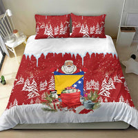Bosnia and Herzegovina Christmas Bedding Set Santa With National Flag - Wonder Print Shop