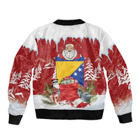 Bosnia and Herzegovina Christmas Bomber Jacket Santa With National Flag - Wonder Print Shop