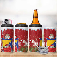 Bosnia and Herzegovina Christmas 4 in 1 Can Cooler Tumbler Santa With National Flag - Wonder Print Shop