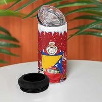 Bosnia and Herzegovina Christmas 4 in 1 Can Cooler Tumbler Santa With National Flag - Wonder Print Shop