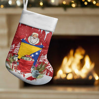 Bosnia and Herzegovina Christmas Stocking Santa With National Flag - Wonder Print Shop
