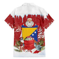 Bosnia and Herzegovina Christmas Family Matching Mermaid Dress and Hawaiian Shirt Santa With National Flag - Wonder Print Shop