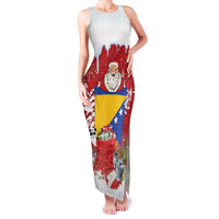 Bosnia and Herzegovina Christmas Family Matching Tank Maxi Dress and Hawaiian Shirt Santa With National Flag - Wonder Print Shop