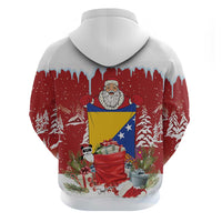 Bosnia and Herzegovina Christmas Hoodie Santa With National Flag - Wonder Print Shop
