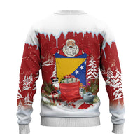 Bosnia and Herzegovina Christmas Ugly Christmas Sweater Santa With National Flag - Wonder Print Shop