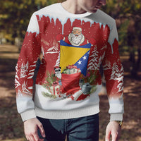 Bosnia and Herzegovina Christmas Ugly Christmas Sweater Santa With National Flag - Wonder Print Shop